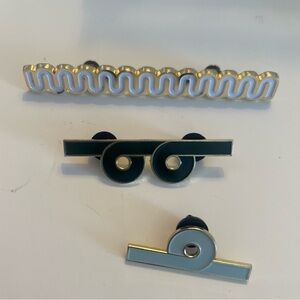 Tauba Auerbach Diagonal Press Wiggle Loop Enamel Pin Bundle
